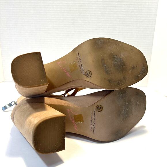 Kristin Cavallari Chinese Laundry Layton Kid Suede Tigers Eye Open Toe Booties - Picture 6 of 11